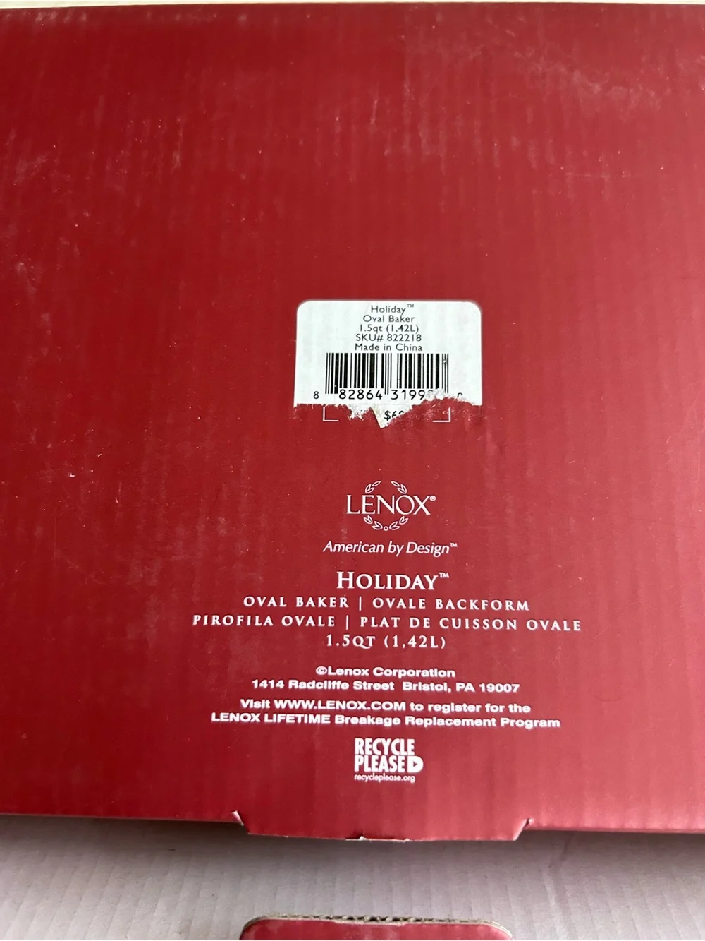 Lenox Holiday Oval Baker